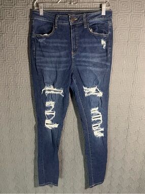 SO Goods For Life Jeans Women 11/30w Blue High Rise Jeggings Distressed
